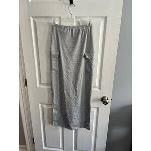 Zich Split Hem Cargo Maxi Skirt Size S Light Gray